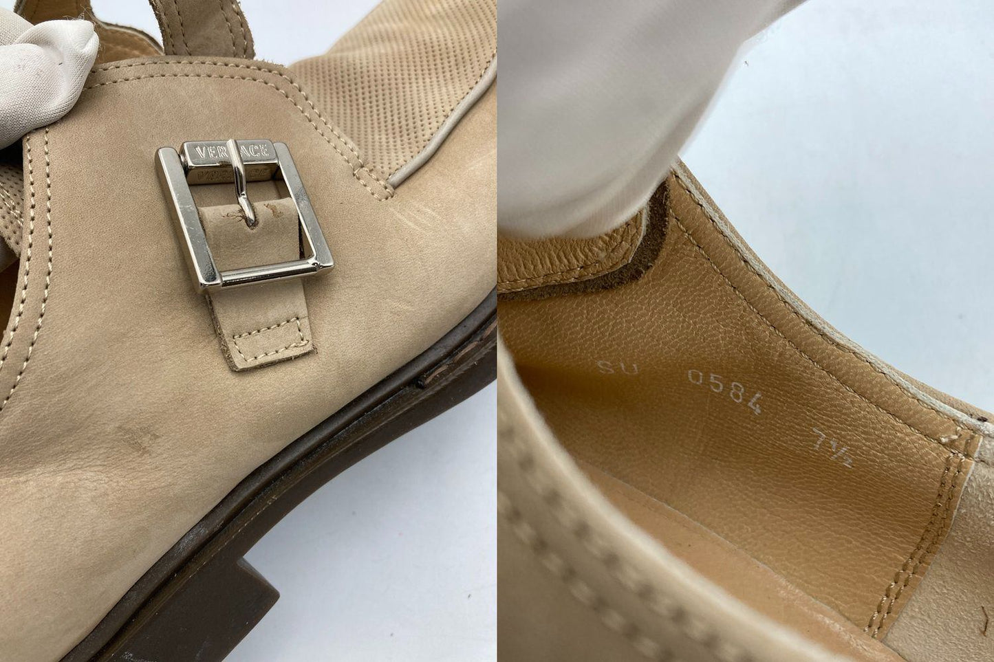 GIANNI VERSACE ヴェルサーチェ モンクストラップ シューズ サイズ 7 1/2 中古 D4