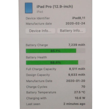 Apple アップル ipad pro 12.9インチ Wi-Fi 512GB 第4世代 A2229 MXAV2J/A 中古 H4