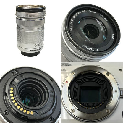 OLYMPUS オリンパス PEN Lite ミラーレス デジタル一眼レフ カメラ ダブルズームキット ホワイト/ベージュ レンズセット タッチ操作 自分撮り E-PL5 中古 T1