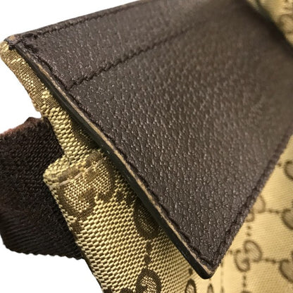 GUCCI グッチ ボディバッグ メンズ GGキャンバス/レザー ウエストポーチ 斜め掛け ショルダーバッグ ベージュ/ブラウン 28566 中古 T1