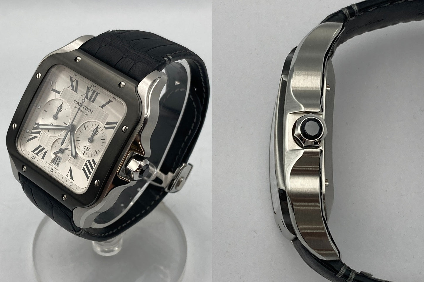 Cartier サントス ドゥ カルティエ クロノグラフ XL WSSA0017 自動巻 腕時計 中古 D4