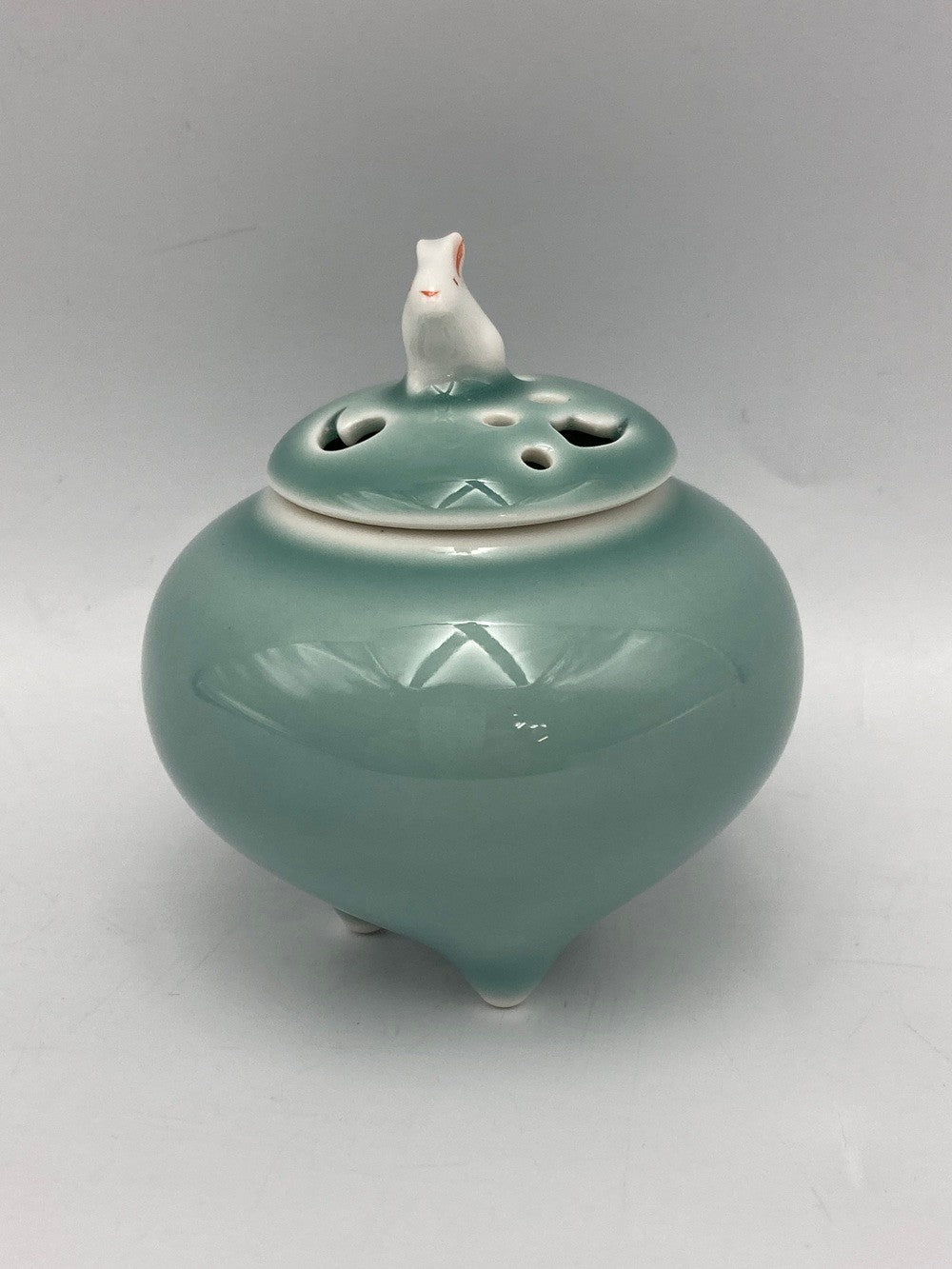 有田焼 深川青磁 1号香炉 3781-340 中古 D4