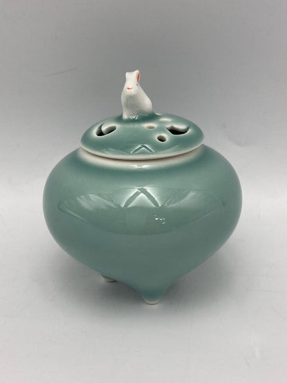 有田焼 深川青磁 1号香炉 3781-340 中古 D4