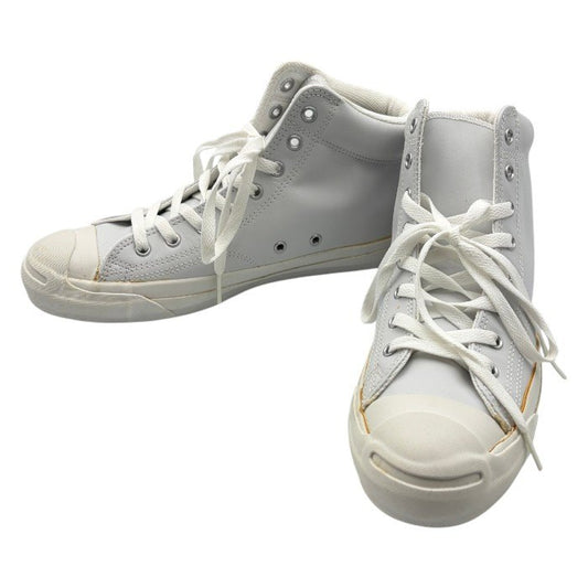 CONVERSE Jack Purcell コンバース ジャックパーセル オールレザー MID スニーカー 1CK503 27cm 靴 シューズ メンズ ホワイト 中古 W４