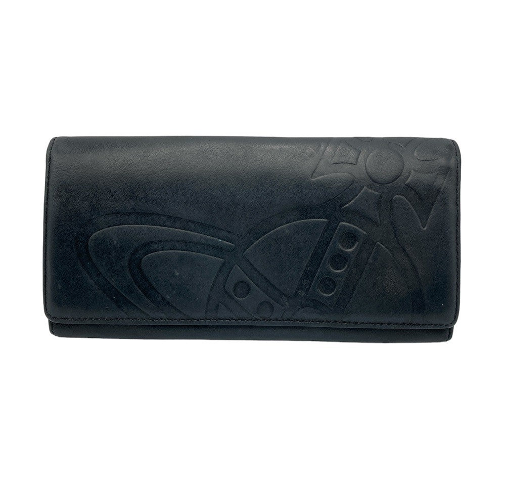 Vivienne Westwood ヴィヴィアンウエストウッド 型押し ロゴ 長財布  中古 D4
