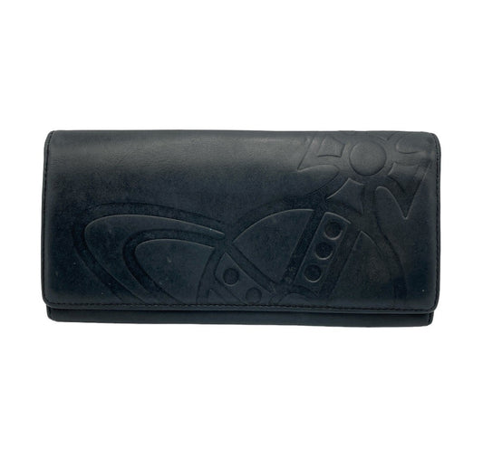 Vivienne Westwood ヴィヴィアンウエストウッド 型押し ロゴ 長財布  中古 D4