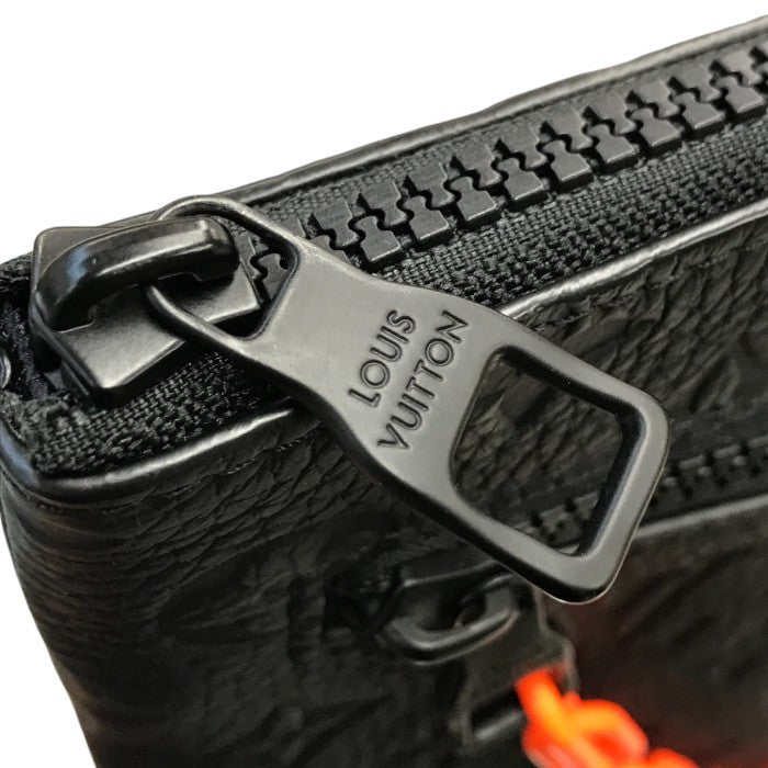 LOUIS VUITTON ルイヴィトン トリヨン・モノグラム クラッチバッグ ユニセックス セカンドバッグ チェーン エンボス ブラック/オレンジ M67461 中古 T1