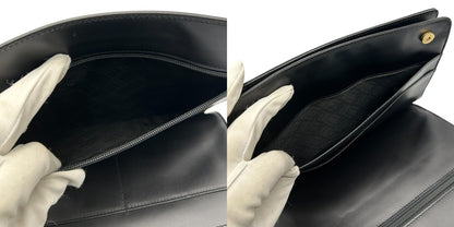 dunhill ダンヒル セカンドバッグ レザー ブラック クラッチバッグ 鞄 本革 メンズ 中古 W４