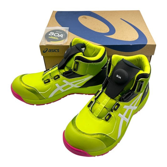 ASICS アシックス ワーキング スニーカーブーツ ウィンジョブ CP304 BOA ネオンライム 27.0 cm 靴 シューズ WINJOB 安全靴 メンズ 中古 W1