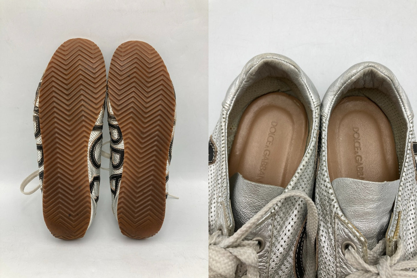 DOLCE＆GABBANA ドルチェ＆ガッバーナ メッシュレザー スニーカー サイズ38 中古 D4