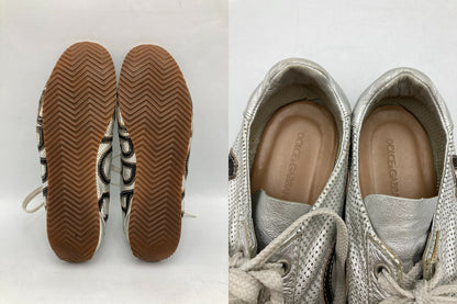 DOLCE＆GABBANA ドルチェ＆ガッバーナ メッシュレザー スニーカー サイズ38 中古 D4