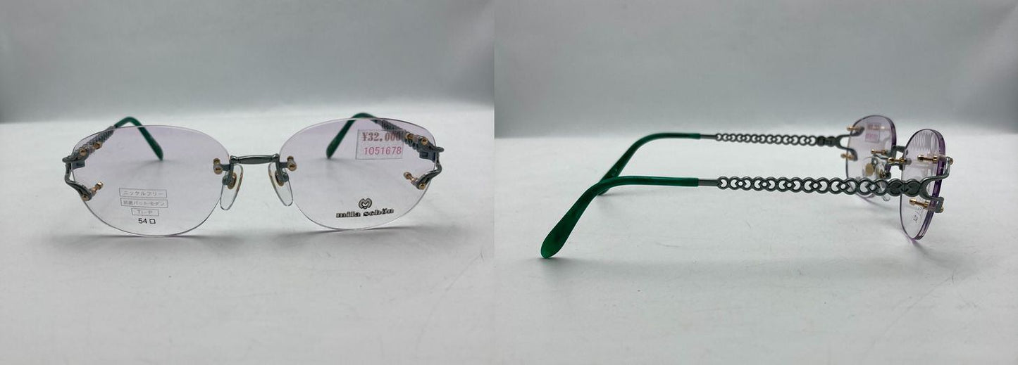 mila schon ミラショーン ニッケルフリー リムレス メガネフレーム  MS-4449 中古 D4