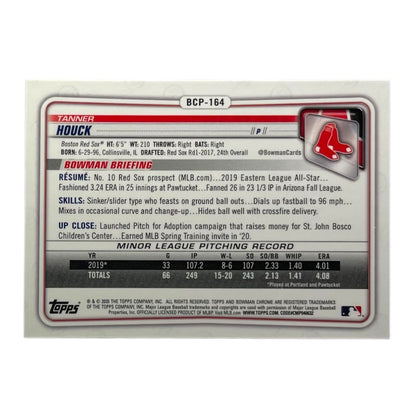 TOPPS MLBカード BOWMAN CHROME TANNER HOUCK BOSTON RED SOX /50 #BCP-164 中古 IT2