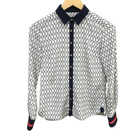 LOVELESS 長袖シャツ レディース オールシーズン ブラウス ホワイト/ネイビー/レッド サイズ34 中古 M1