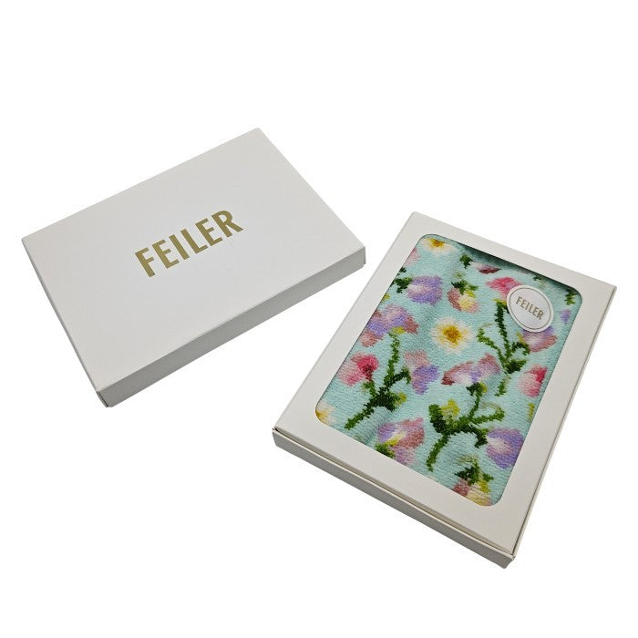 【未使用品】 FEILER フェイラー スウィートスイートピー グリーン ゲストタオル 中古 H４