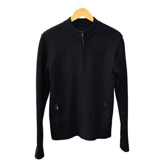 PRADA プラダ ドライバーズニット メンズ ウール ジップアップ セーター サーマルニット ネイビー 50サイズ 中古 T1