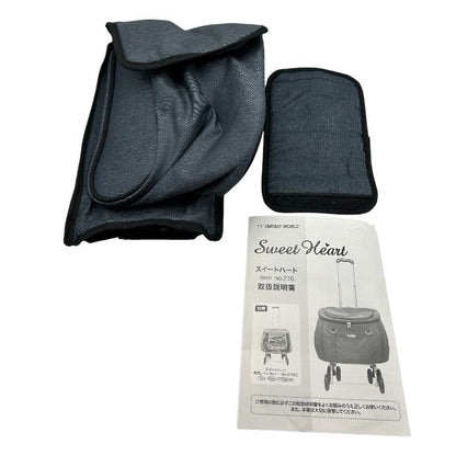 ファンタジーワールド コンパクトな多機能 ペットカート スイートハート リュックタイプ デニム 折りたたみ 小型犬 12kgまで リュック 手提げ 中型犬 中古 W４