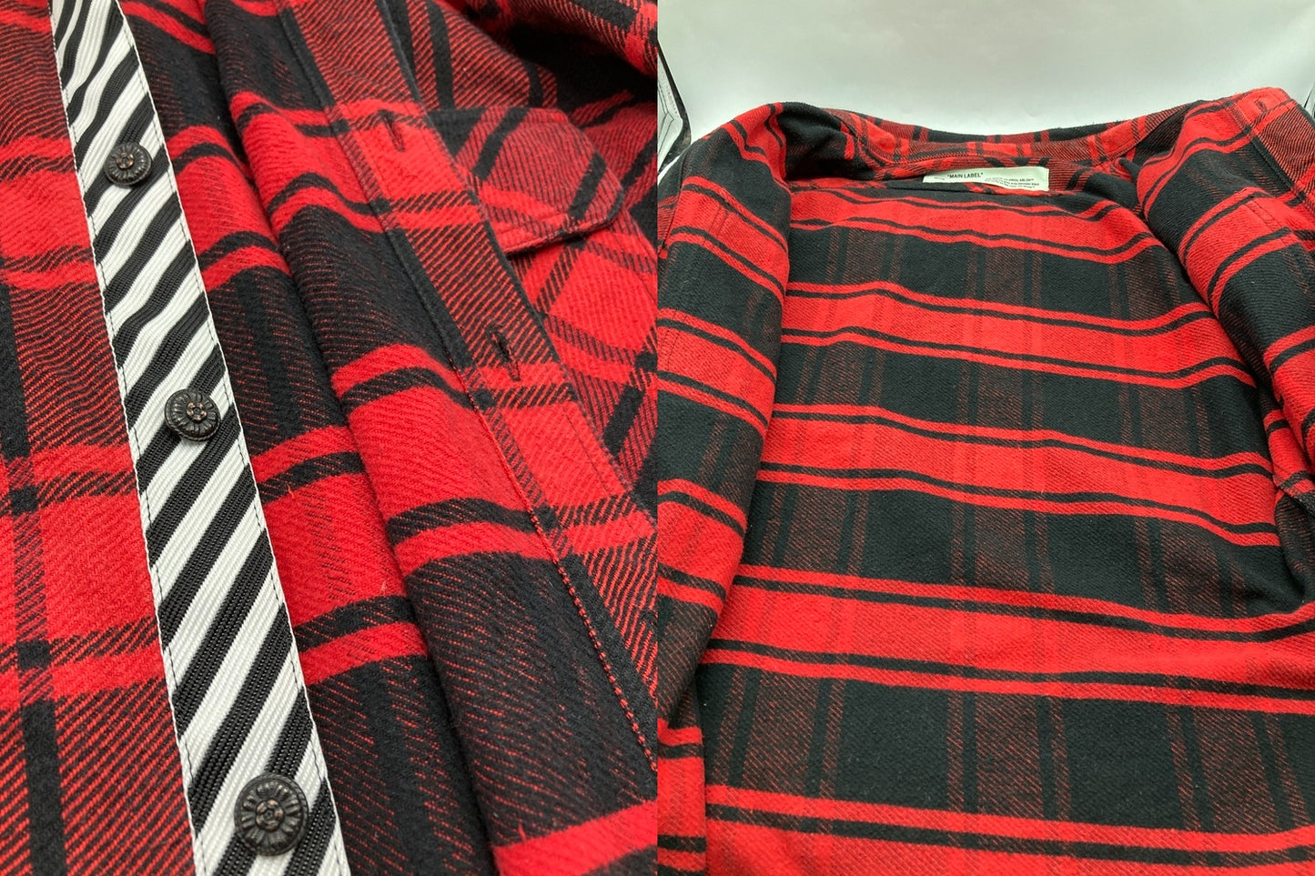 OFF-WHITE オフホワイト クオート フランネルシャツ サイズM 中古 D4