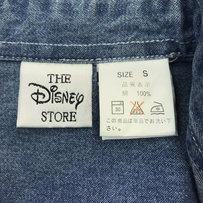 ディズニー くまのプーさん シャツ メンズ 長袖 コットン デニム 刺繍 ヴィンテージ ブルー Sサイズ 中古 T1
