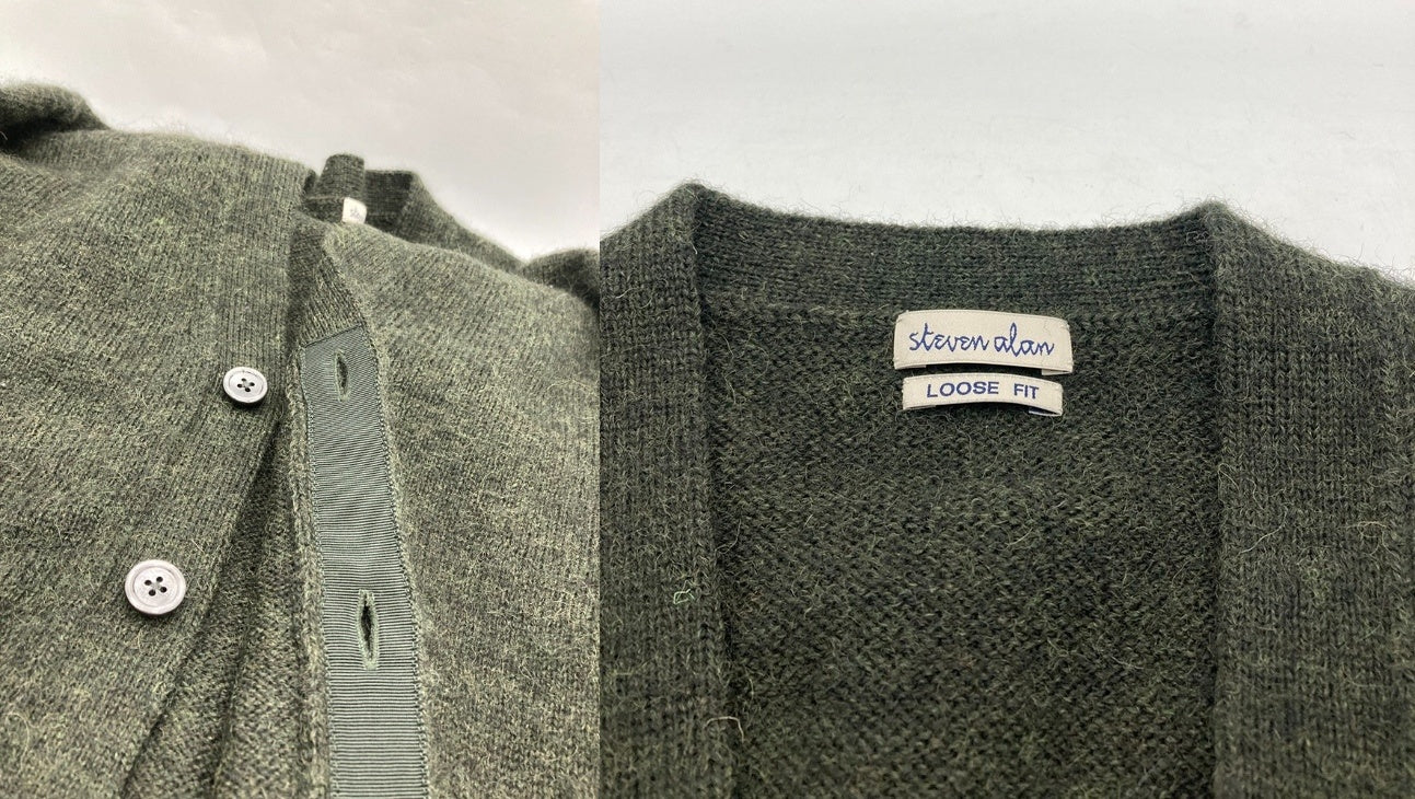 steven alan スティーブンアラン ウール Vネックカーディガン ルーズフィット メンズ サイズS 中古 D4