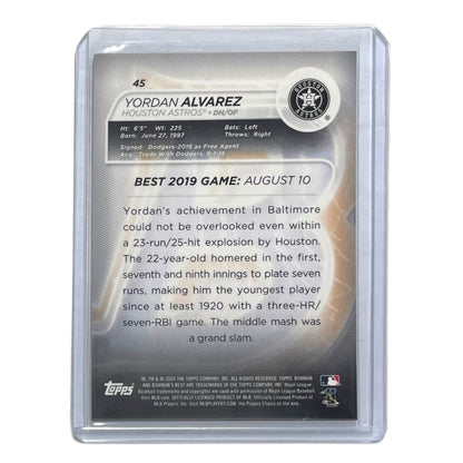 TOPPS MLBカード BOWMAN'S BEST YORDAN ALVAREZ HOUSTON ASTROS /50 #45 中古 IT2