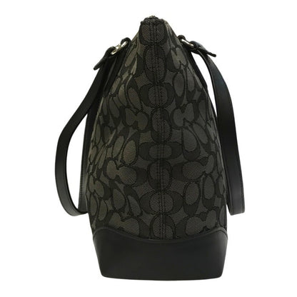 COACH コーチ シグネチャー トートバッグ レディース キャンバス/レザー ハンドバッグ A4収納可 グレー/ブラック F29958 中古 T1