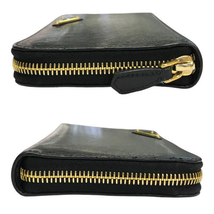 PRADA プラダ VITELLO MOVE TR ヴィッテロムーブ 長財布 メンズ ラウンドファスナー ジップ レザー 三角プレート ブラック 1ML506 中古 T1