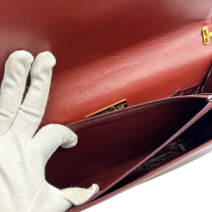 Must de Cartier マストドゥ カルティエ チェーン ショルダー バッグ 鞄 レディース おしゃれ 肩掛け ブランド レザー 中古 W1