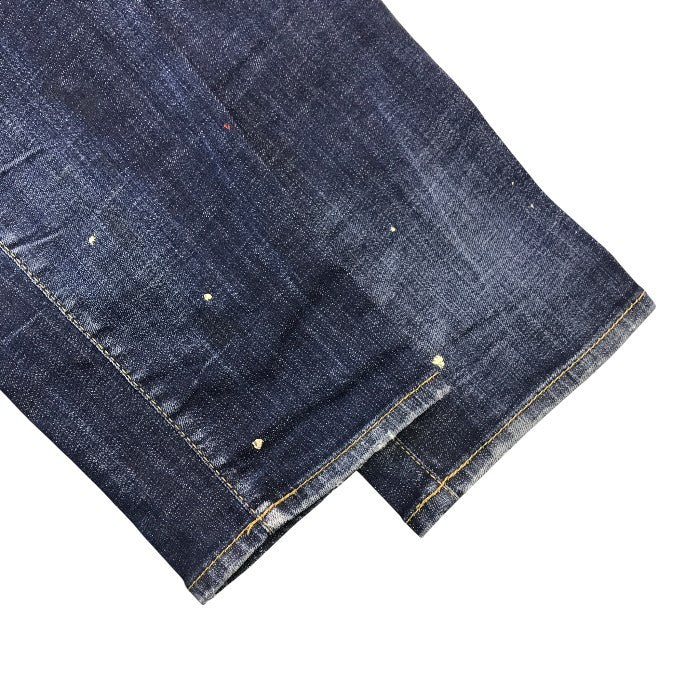 DSQUARED2 ディースクエアード デニムパンツ メンズ ジーンズ ボタンフライ ダメージ加工 インディゴブルー 48サイズ S74LB0871 S30342 中古 T1