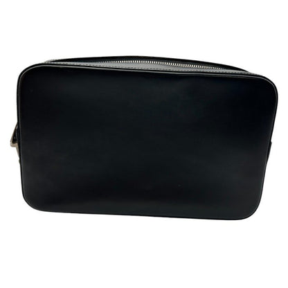 dunhill ダンヒル セカンドバッグ レザー ブラック クラッチバッグ メンズ お出かけ ブランド シンプル 無地 中古 W４