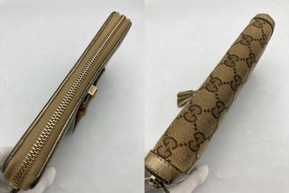 GUCCI グッチ GGキャンバス バンブータッセル ラウンドファスナー長財布 269991 中古 D4