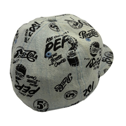 NEWERA ニューエラ × Pepsi ペプシ キャップ メンズ コットン デニム 帽子 ライトブルー 希少 カジュアル コラボ 中古 W1