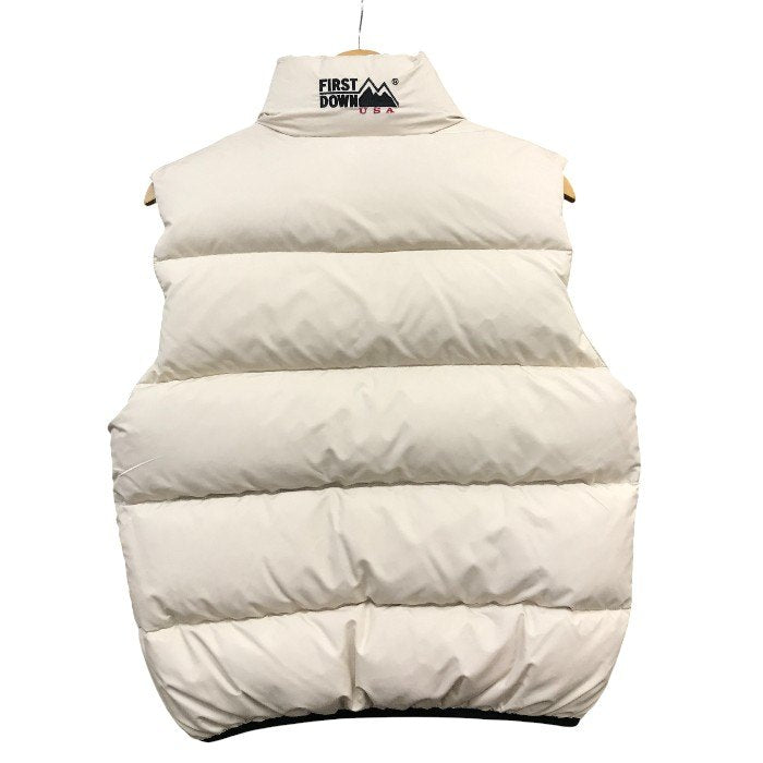 FIRST DOWN ファーストダウン ダウンベスト メンズ 冬  リバーシブル ブラック アイボリー Lサイズ 中古 N1