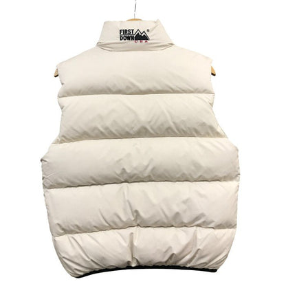 FIRST DOWN ファーストダウン ダウンベスト メンズ 冬  リバーシブル ブラック アイボリー Lサイズ 中古 N1