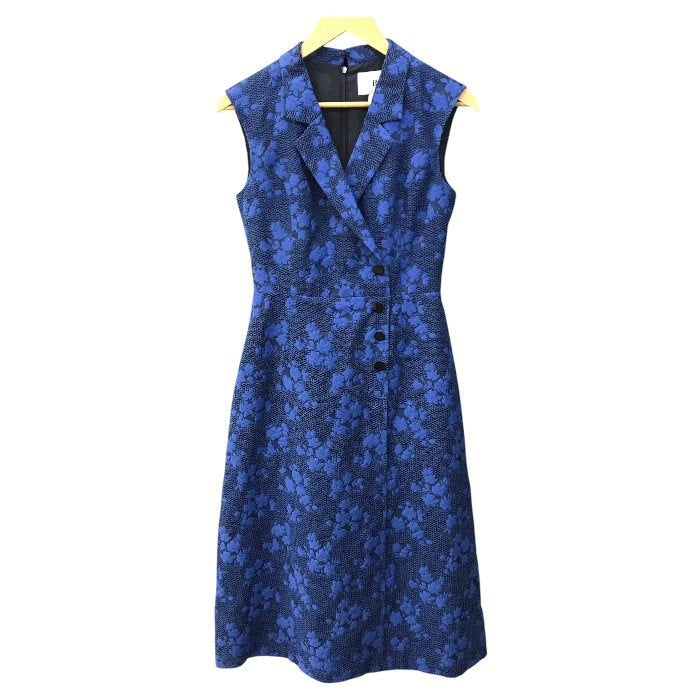 Rene ルネ TISSUE ワンピース レディース ノースリーブ コットン フラワー 花柄 ロング丈 ブルー/ブラック 36サイズ 6226020 中古 T1