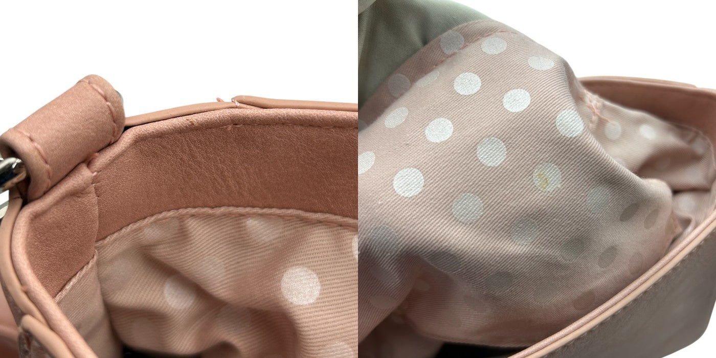 ラウンジフライ Loungefly ディズニー Disney ミニーマウス ショルダー バッグ 鞄 ピンク リボン 希少 かわいい 斜め掛け 肩掛け 中古 W４