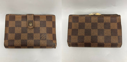 LOUIS VUITTON ルイヴィトン ダミエ エベヌ ポルトモネ・ビエ・ヴィエノワ 2つ折り がま口 財布  N61664 中古 D4