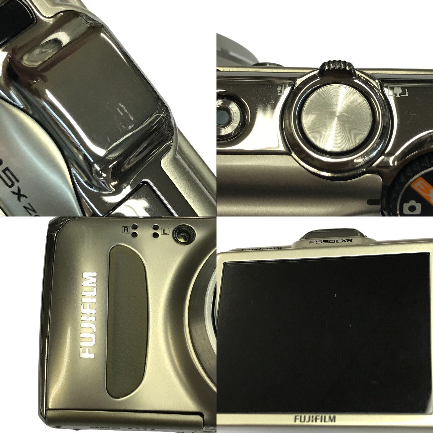 FUJIFILM FinePix デジタルカメラ シャンパンゴールド 1600万画素 光学15倍ズーム GPS FX-F550EXR 中古 T1