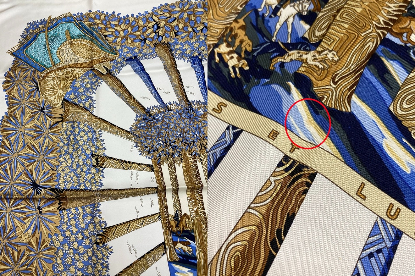 HERMES エルメス カレ90 OMBRES ET LUMIERES 影と光 シルクスカーフ 中古 D4