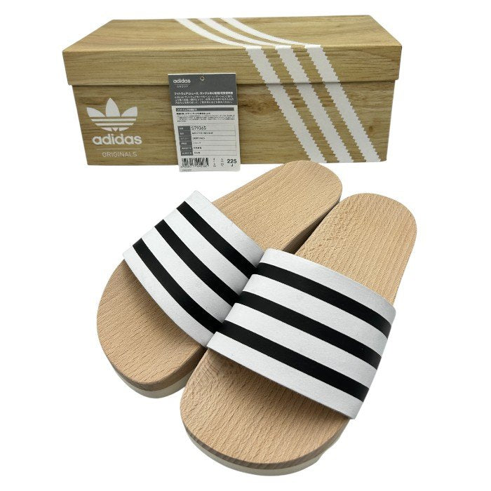 adidas ORIGINALS アディダスオリジナルス アディレッタ ウッド サンダル S79365 22.5cm 夏 レディース かわいい ボーダー 靴 シューズ 中古 W４
