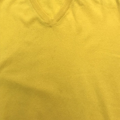 Salvatore Ferragamo フェラガモ ニットトップス メンズ カシミヤ100% 長袖 セーター Vネック イエロー XLサイズ 中古 T1