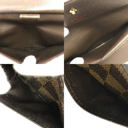 LOUIS VUITTON ルイヴィトン ダミエ エベヌ ポルトフォイユ インターナショナル 長財布 ユニセックス 3つ折り 定番 ブラウン N61217 中古 T1