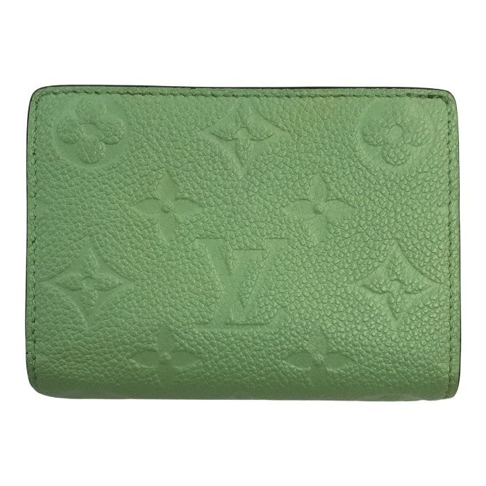 LOUIS VUITTON ルイヴィトン モノグラム アンプラント ポルトフォイユ・クレア 財布 レディース レザー 2つ折り 小銭入れ コンパクト グリーン M82049 中古 T1