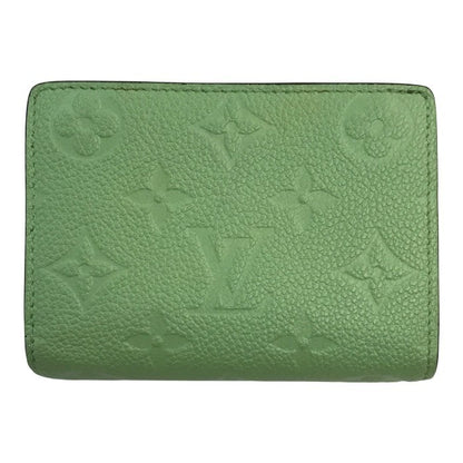 LOUIS VUITTON ルイヴィトン モノグラム アンプラント ポルトフォイユ・クレア 財布 レディース レザー 2つ折り 小銭入れ コンパクト グリーン M82049 中古 T1