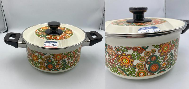 タイガーホーロー モンセーブル オリエント模様 両手鍋＆片手鍋 中古 D4