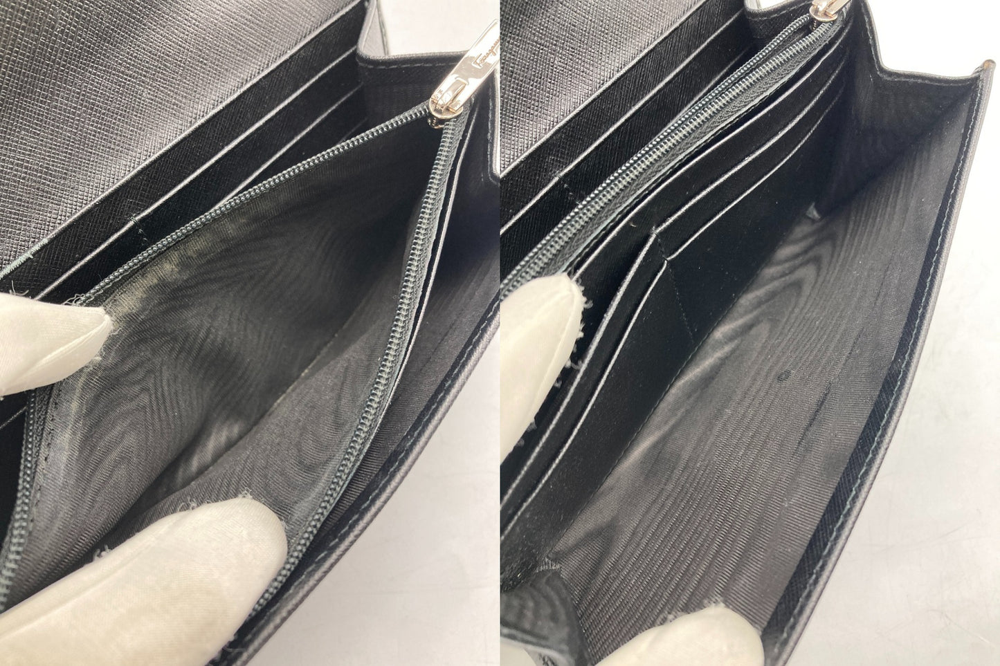 Salvatore Ferragamo フェラガモ ヴァラリボン 長財布 レザー 22-A994 中古 D4