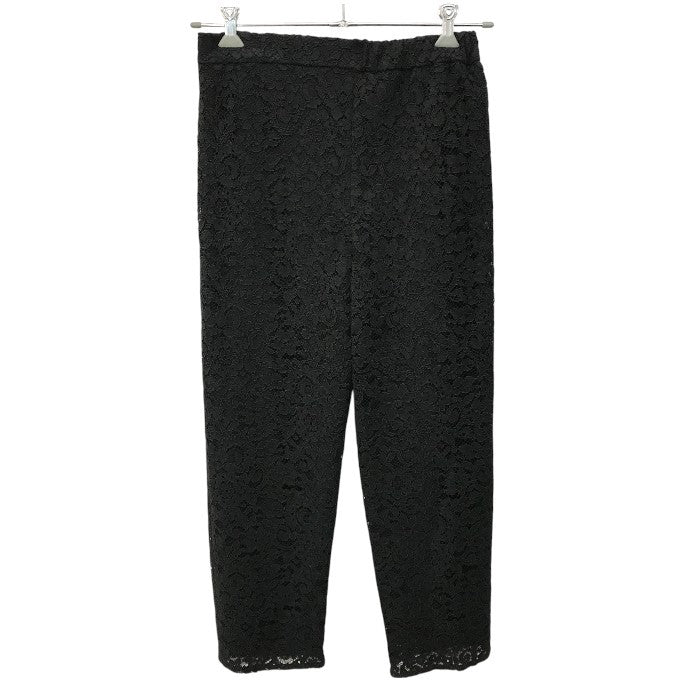 Rene ルネ テーパードパンツ レディース コットン 総レース ウエストゴム クロップド ブラック 36サイズ 6145090 中古 T1
