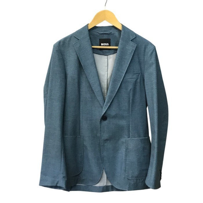 BOSS ヒューゴボス P-Hanry ジャケット&パンツ スーツ上下セット メンズ スリムフィット セットアップ  ストレッチ 軽量 メッシュ ブルー 46/48サイズ 50513913 中古 T1