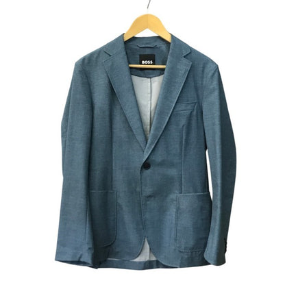 BOSS ヒューゴボス P-Hanry ジャケット&パンツ スーツ上下セット メンズ スリムフィット セットアップ  ストレッチ 軽量 メッシュ ブルー 46/48サイズ 50513913 中古 T1