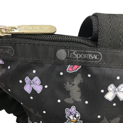 LESPORTSAC レスポートサック ディズニー トートバッグ レディース コラボ ミニ―マウス デイジー リボン フリル ブラック 中古 T1